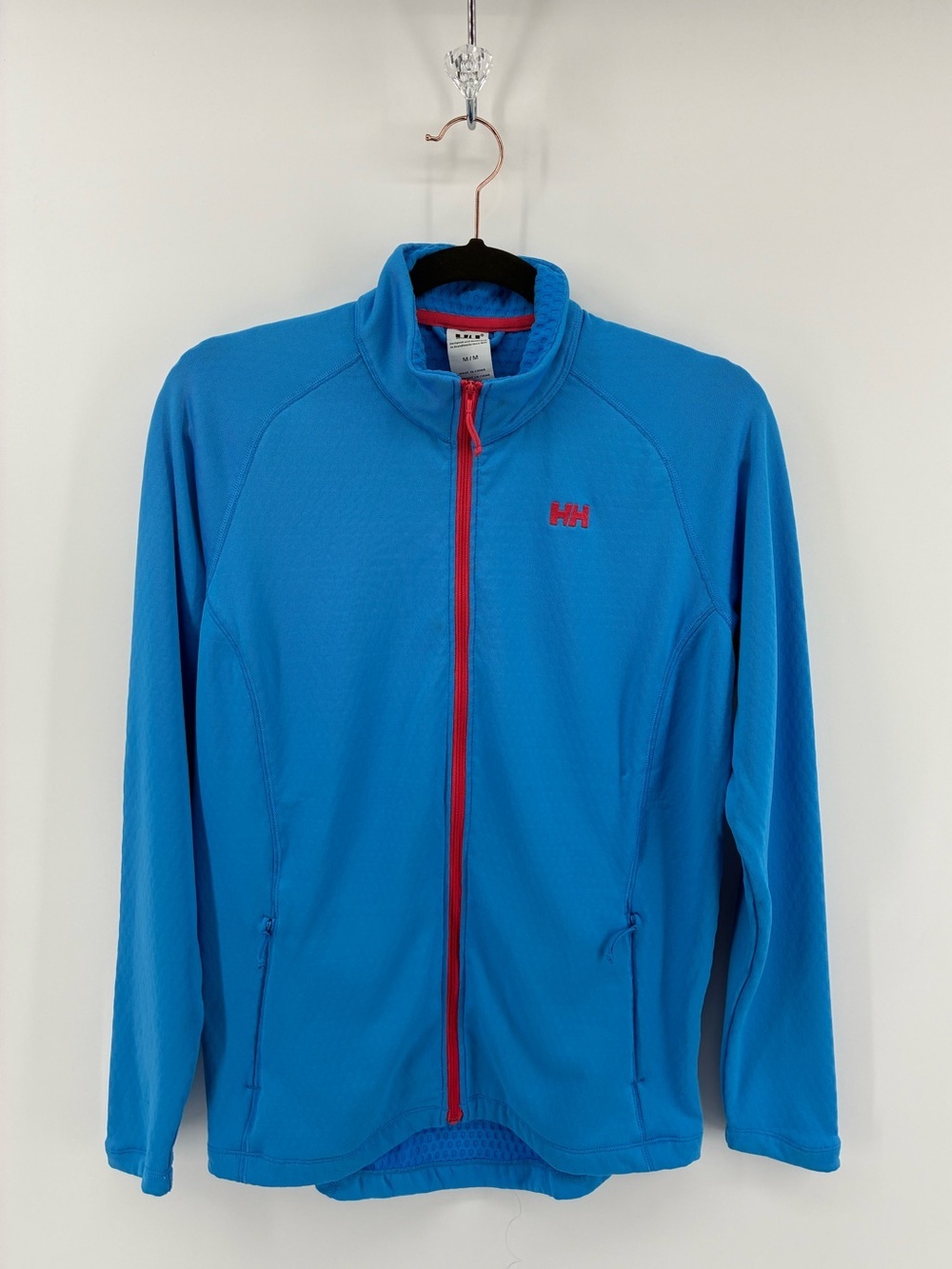 Helly Hansen Blue Zip-Up Sweater with Red Trim
